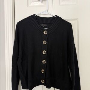 Quince Black Cardigan Sweater